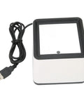 Portable Hands Free Barcode Scanner For Mobile Payments Multifunctional 1D And 2D Decoding, USB cable, white ABS build