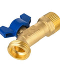 One Piece Three Quarter Inch Male NPT Inlet And Three Quarter Inch Male GHT Outlet Spigot With One Quarter Turn Valve For Quick On Off Outdoor Water Connection Sillcock Hose Bibb Connector Garden Hose GHT Outlet brass valve