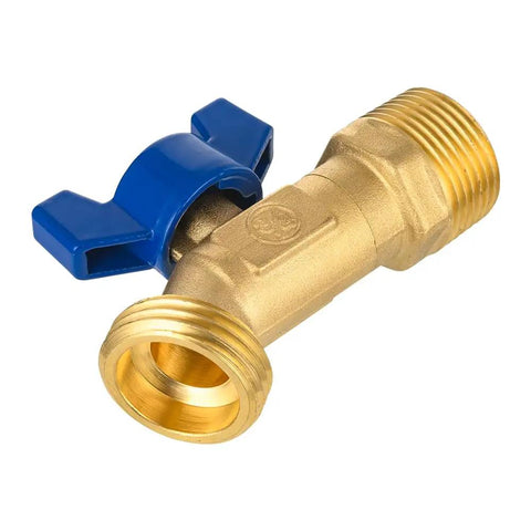 One Piece Three Quarter Inch Male NPT Inlet And Three Quarter Inch Male GHT Outlet Spigot With One Quarter Turn Valve For Quick On Off Outdoor Water Connection Sillcock Hose Bibb Connector Garden Hose GHT Outlet brass valve