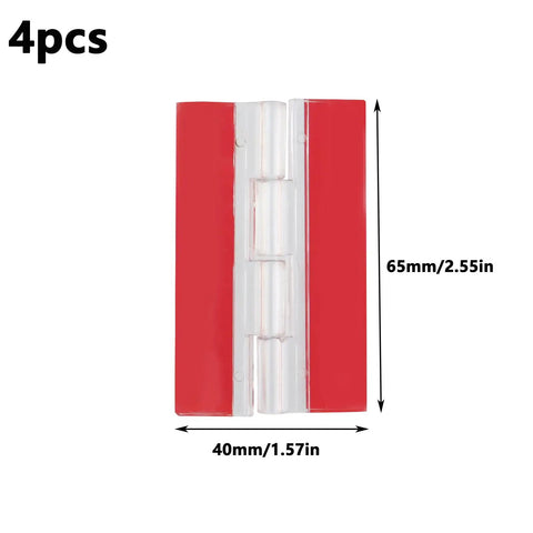 Self Adhesive Clear Acrylic Hinges For Cabinets Drawers And Furniture DIY Projects Transparent 65mm By 40mm 4 Piece Set