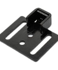 Sliding Barn Door Hardware Track Kit With Soft Close Damper 2 Pack bracket in black, used for quiet, smooth door closings.