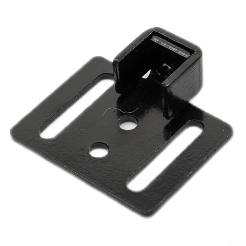 Sliding Barn Door Hardware Track Kit With Soft Close Damper 2 Pack bracket in black, used for quiet, smooth door closings.