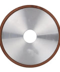 Top Tier 150mm Diamond Grinding Wheel With Resin Bond For Crushing Hard Alloys And Brittle Non Metals At High Speeds Using Sharp 180 Grit Synthetic Gems, featuring a smooth circular design.