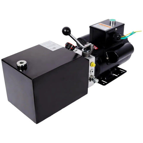 Heavy Duty Hydraulic Power Unit For 2 Post And 4 Post Car Lifts AC 220V Single Phase Workhorse Pump With Integrated Safety Relief Valve Black 6 Quart Tank Hustle Ready Garage Gear