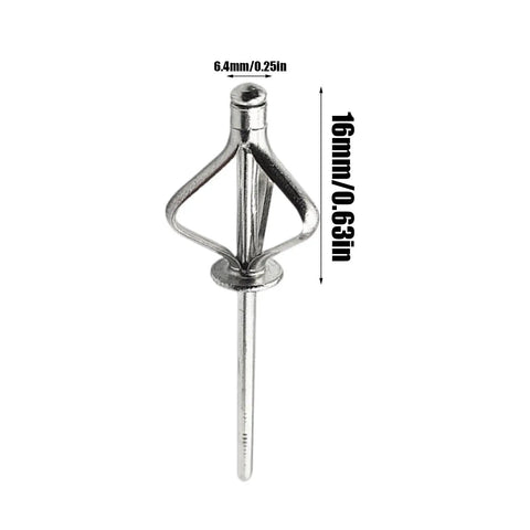 Mandrel Pop Rivets Kit With 4 By 5 Eighths Inch Assorted Sizes, showing a single aluminum rivet, size 6.4 x 16 mm