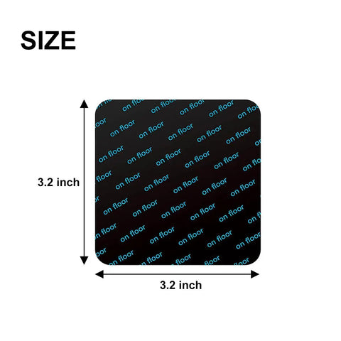 Square 3.2 inch black gripper pad for 12 Pcs Grippers For Hardwood Floors, Double Sided Reusable Under Carpet Tape, Anti Slip Rug Pads.