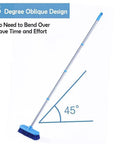 Extendable Deck And Bath Scrub Brush With Long Handle 16 To 50 Inch Adjustable Steel Pole Stiff Bristle Floor Scrubber
