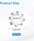 Five Sixteenth Inch External Tooth Lock Washer Set Twenty Pieces 304 Stainless Steel size diagram