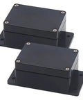 Junction Box ABS Plastic Weatherproof IP65 Project Enclosure With Fixed Ear Black 3.94 X 2.68 X 1.97 Inch Pack Of 2 Built Tough For Indoor And Outdoor Use.