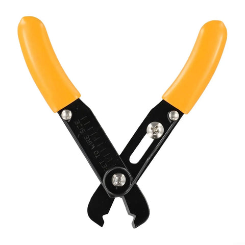 Adjustable Wire Stripper For 10-22 Awg Heavy Duty Manual Cable Cutter With Induction Hardened Edge Precision Stripping Tool For Electrical Wiring Jobs Orange And Black 130Mm Handle Design, showing open position.