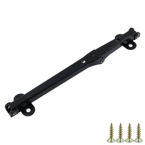 Go To Folding Table Hinges For Smooth 0 To 180 Degree Opening with mounting screws, heavy duty black metal hinge frame.