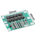 Heavy Duty 4S Lithium Ion Bms Protection Board 3 Pack 40 Amp Max Rating For 14.8V To 16.8V Cells, 55mm x 44mm green circuit board.