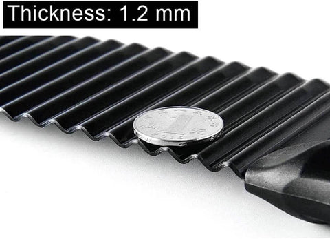 YukaBa crinkle potato cutter blade, black stainless steel, 2.9 in x 11.8 in wavy blade for handheld kitchen use