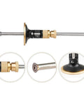 Solid Brass Wheel Marking Gauge Kit Featuring Metric Micro Adjuster Ruler And Hardened Steel Cutter For precise wood scribing detail.