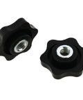 Six Pack 1/4 Inch Nylon Hex Head Thru Knobs For Clamping Jigs And Fixtures, Durable Black Nylon With Stainless Steel, Fits 1/4 Inch 20 Female Threads