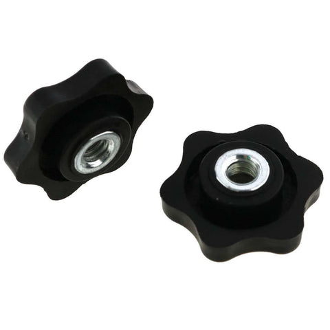 Six Pack 1/4 Inch Nylon Hex Head Thru Knobs For Clamping Jigs And Fixtures, Durable Black Nylon With Stainless Steel, Fits 1/4 Inch 20 Female Threads