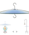 Large 13 Inch Glass Rain Cover For Outdoor Bird Feeder, Two Way Hanging Or Shepherd Pole Mount, Weatherproof Clear Dome Shield