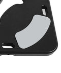 Top Shelf Aluminum Corner Radius Template Set R15 Through R50 Router Table Edge Shaper showing black aluminum template with curves.