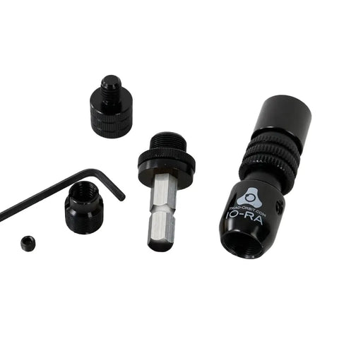 Components of IO Retrofit Quick Change Coupler Aluminum IO RA for Lightweight Fast Release Upgrade to Triad Orbit Advanced Stand System.