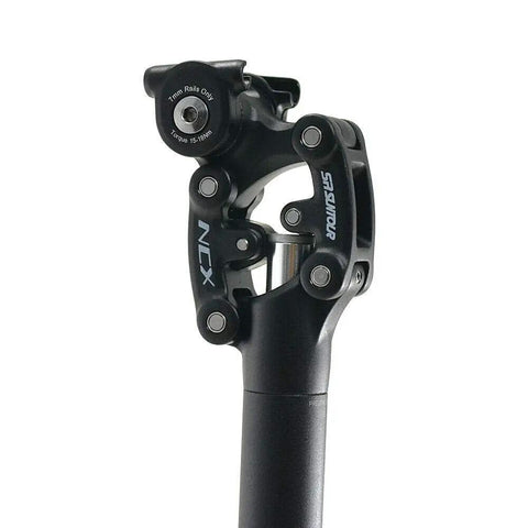 SP12 NCX Suspension Seat Post With Protective Cover 31.6x400mm Black VK2353, brass parallelogram system, 50mm travel
