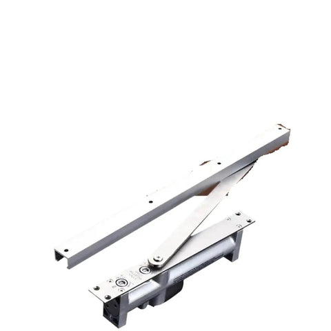 Adjustable Door Closer System For Home Doors With Invisible Hydraulic Soft Close, Quiet No Fuss Self Closing shown in sleek hardware