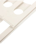 Heavy Duty Wall Mount Card Holder For Garage Shop Warehouse Factory Slick Plastic Label Tag Rack showing sturdy white plastic with two circular slots.