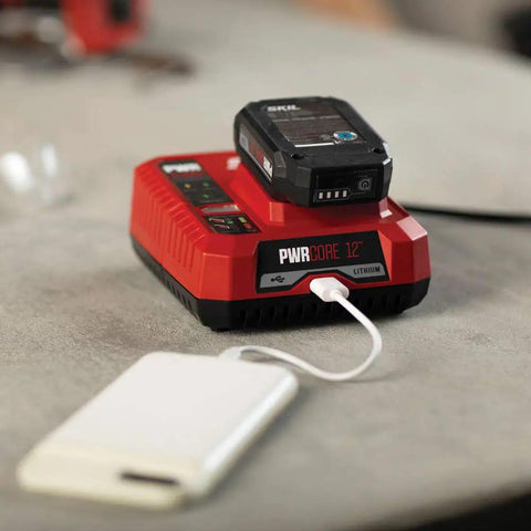 PWRCore 12 PWRJump Charger Delivers A 25 Percent Charge In Just 5 Minutes For Your Power Tools With USB Output And LED Indicators