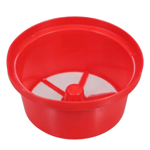 Backpack Sprayer Replacement Filter, 5.7 inch fine mesh strainer, red plastic design, fits agricultural knapsack sprayer barrel mouths