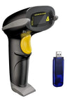 Long Range Wireless 1D Barcode Scanner With USB Receiver, 400m Open Air and 100m Indoor Range, All Day Battery Life With 2600mAh