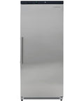 Top Shelf Commercial Workhorse Refrigerator With Heavy Duty Stainless Exterior And No Sweat Temperature Control For Busy Cafes Restaurants And Catering Services, upright design.