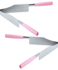 2 Piece Rose Red Stainless Steel Cake Slicer Cutter For Precise Even Square Sheet Cake Portions Easy Grip Ergonomic Handle Rustproof Baking Tool