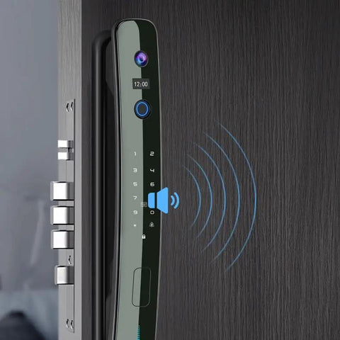 Hassle Free Smart Door Lock Featuring Advanced Fingerprint Recognition Magnetic Card Swipe And Password Keyless Entry With Auto Locking Deadbolt Silent Quiet Motor For Rock Solid Home Security