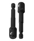 Premium 12 Piece Sockets Adapter Set With Hex Shank Extender Bar Kit For 1/4 Inch 3/8 Inch And 1/2 Inch Cordless Drivers Perfect Converter Reducer Kit To Handle Any Drill Bit Job Without Hassle. Black steel socket adapter bars with detent ball locks