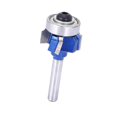 8mm Round Router Bit for Electric Trimmers, blue carbide cutter with 4-tooth design, suitable for smooth groove carving. Upgrade Your Woodworking Game With This Kickin 8mm Round Router Bit For Electric Trimmers And Engraving Machines That Cuts Smooth Grooves And Delivers Serious Quality Performance Every Single Time.