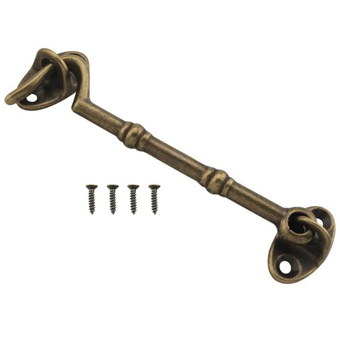 Two Pack Brass Sliding Door Hook Bolts And Hooked Eye Bolts For Barn Windows Vintage Brass Latches