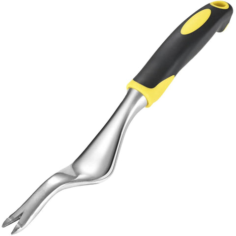 Heavy Duty Weed Puller Hand Weeder Tool With Bend Proof Leverage Base V Shaped Forks Ergonomic Aluminum Digger Non Slip Rubber Grip