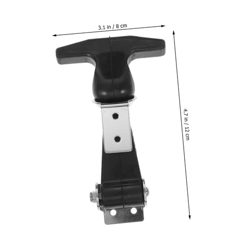 Stainless Steel T Handle Draw Latches Set Of 2 With Rubber Cushioned Latch For Tool Boxes Carts And Automotive Use shown with dimensions
