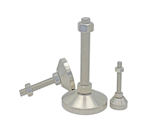 Beefy Adjustable Leg Set For Furniture, Stainless Steel Leveling Feet With M10-M24 Threads, Swivel Base And Articulating Design