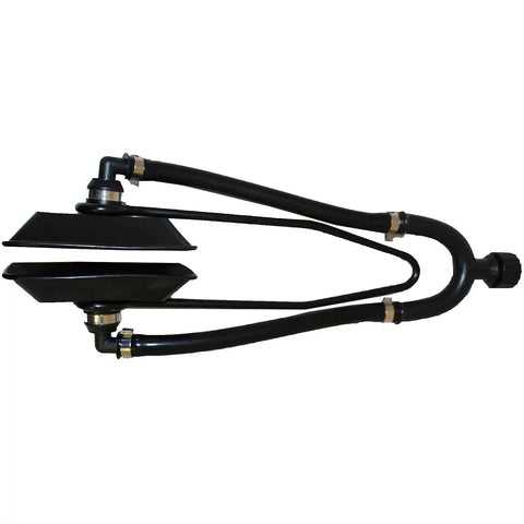 Universal Outboard Dual Water Feed Rectangular Motor Flusher For Boats With Hassle Free Hose Hookup Self Adjusting Yoke in black