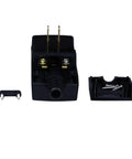 Replacement Plug Assembly With 2 Prong Wires 15 Amp Waterproof Electrical End components displayed including screws and casing.