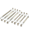 8 Pcs RC Steering Linkage Set For One Twelfth Scale MN128 Crawler Truck Replacement Chassis Rods Beefy Adjustable Metal Linkage Upgrade For Durable DIY RC Car And Truck Build