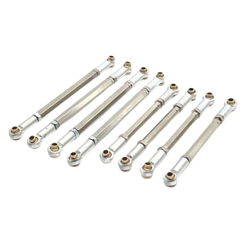 8 Pcs RC Steering Linkage Set For One Twelfth Scale MN128 Crawler Truck Replacement Chassis Rods Beefy Adjustable Metal Linkage Upgrade For Durable DIY RC Car And Truck Build