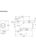 Double pilot-operated hydraulic check valve, 1/2 in NPT ports; dimensioned front and side views, Amazon.