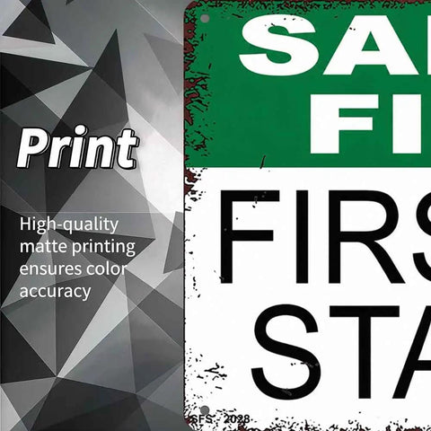 12 By 8 Inch Aluminum First Aid Station Sign For Workplace Safety Rugged Rust Resistant Metal With Crisp Print