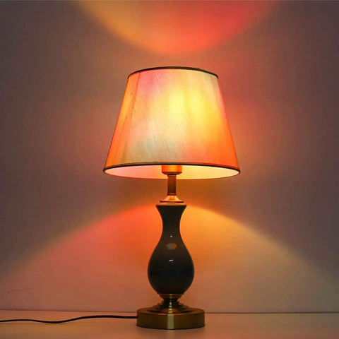 Table lamp with warm glow from Non Dimmable Edison Filament LED Bulbs 6W E26 Base A19 Style 40W Equivalent Clear Stained Glass Look