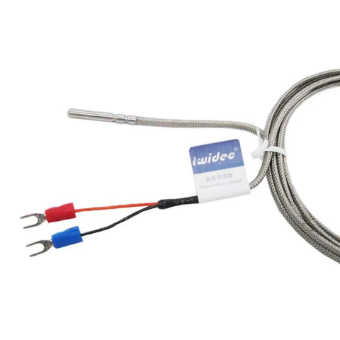 Stainless Steel K Type Thermocouple Probe With 2m Cable, 4x30mm Metal Head, Glass Braid Insulation, 0 To 600C Range, Replacement Sensor