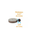 Premium Self Adhesive Felt Pads 3 8 Inch Round Cabinet Door Stoppers And Furniture Bumpers For Hardwood Surfaces next to a quarter for size reference.