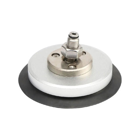 Heavy Duty Manipulator Vacuum Suction Cup Industrial Grade universal sway grip in silver with PU rubber bottom for lifting.