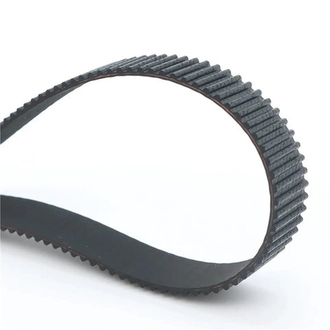 Cool HTD Synchronous Pulley Kit With 120T And 24T Gears, Solid Steel Or Aluminum Build For Precision Drives, 3M Belt Width, Smooth Power Transmission, Custom Bore Sizes Like 10mm Or 25mm To Fit Your Motor Shaft Perfectly, close-up toothed timing belt