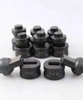 Hydraulic Slotted Die Set for CH60 Punching Machine, featuring assorted die sizes from 5.5x20mm to 14.5x22mm for sheet metal cutting.